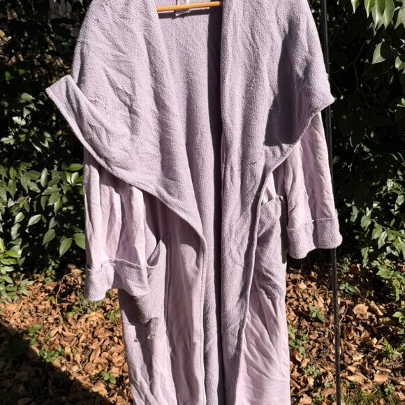 Lilac Oversized Textured Duster Cardigan | Boho Layering Piece with Pockets - Picture 2 of 4
